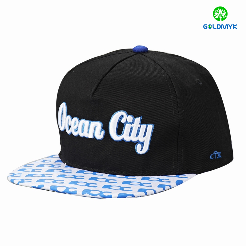 wholesale Contrast color 3D Embroidery 6 Panel Custom Snapback cap 卸売コントラストカラー 3D 刺繍 6 パネルカスタムスナップバックキャップ
