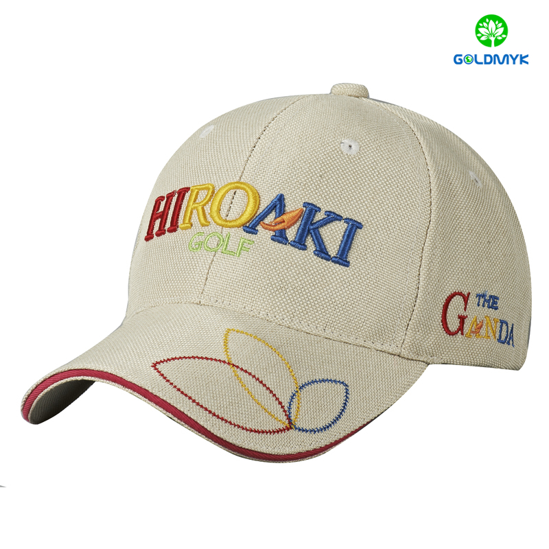 Custom flat embroidery logo canvas sandwich baseball Cap カスタムフラット刺繍ロゴキャンバスサンドイッチベースボールキャップ