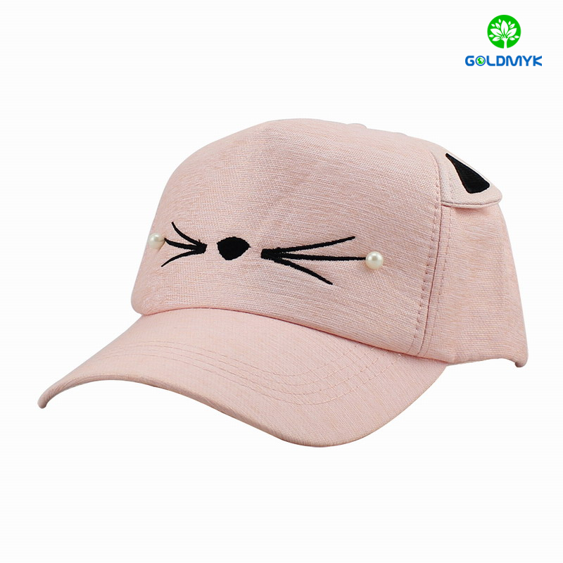 Fashion 5 panels Kid cap with Ear for Girl  ファッション 5 パネル子供キャップ耳付き女の子用