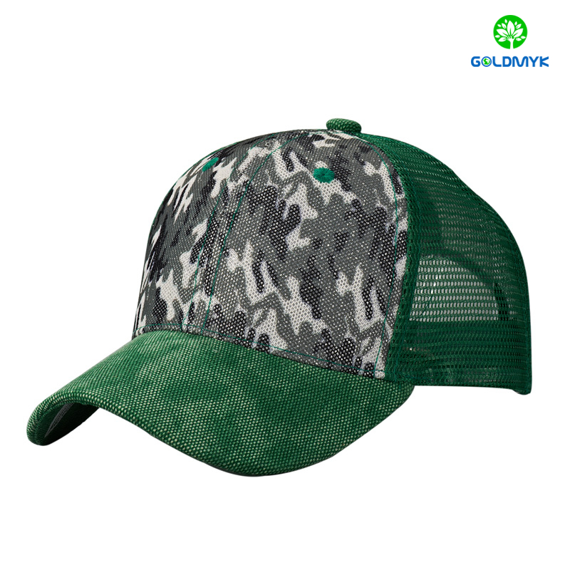 100% polyester 6 Panel trucker cap with custom logo ポリエステル100%、カスタムロゴ入り6パネルトラッカーキャップ