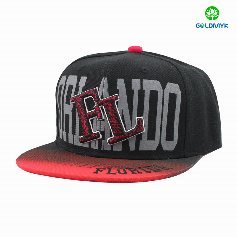 Printing 3D embroidery snapback cap  プリント3D刺繍スナップバックキャップ