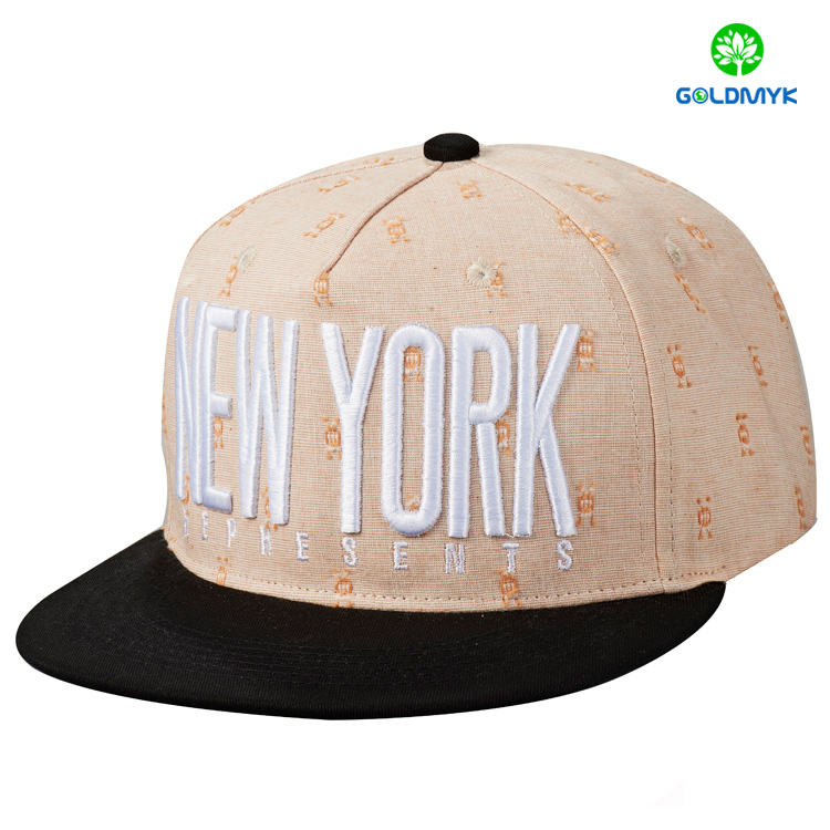 Custom Fashion Fabric 5 Panels 3D embroidery Snapback カスタムファッション生地 5 パネル 3D 刺繍スナップバック