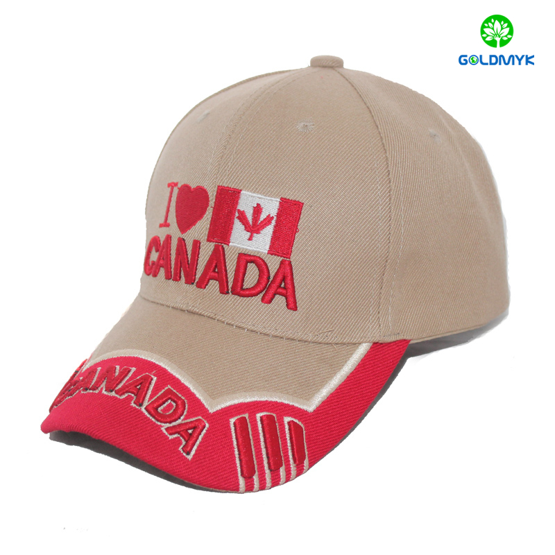 Khaki Acrylic 3D embroidery Canada Cap  カーキ アクリル 3D 刺繍 カナダ キャップ