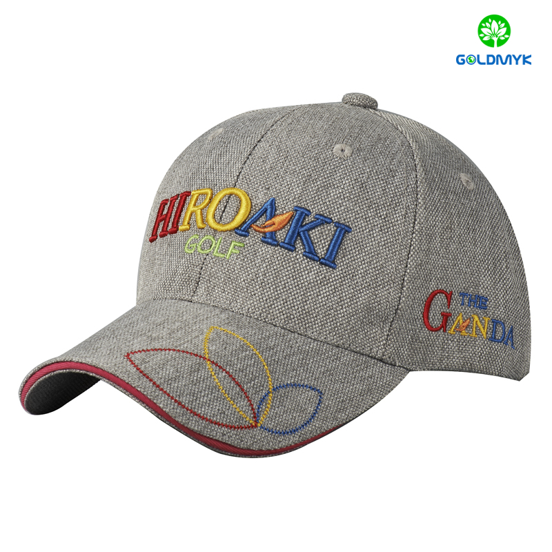 Fashion canvas sandwich baseball Cap with custom logo カスタムロゴ付きファッションキャンバスサンドイッチベースボールキャップ