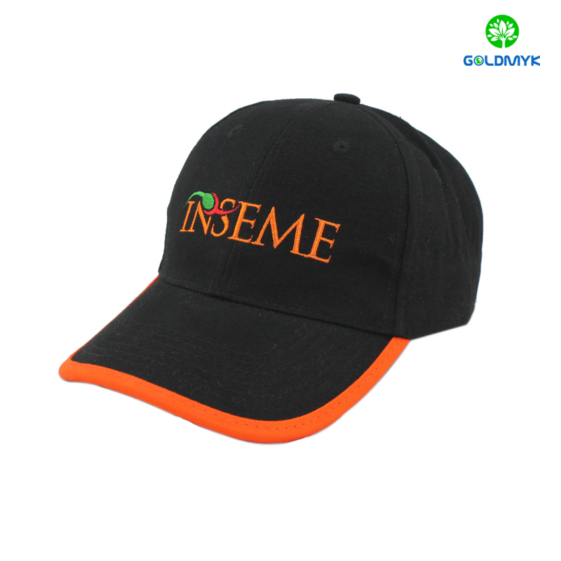 Custom Flat embroidery baseball hat with brim border for promotion  プロモーション用のつばボーダー付きカスタムフラット刺繍野球帽