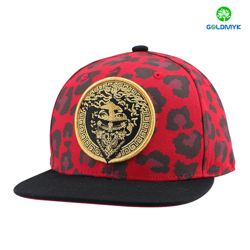 Wholesale Cotton Snapback hat with Gold thread embroidery  金糸刺繍の卸売コットンスナップバックハット