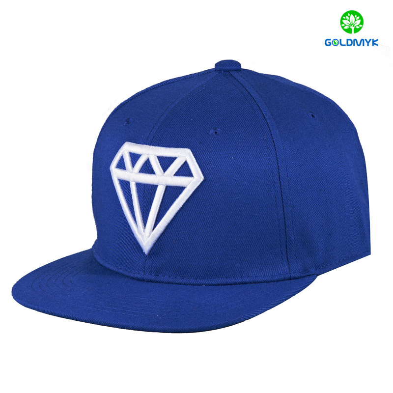 Royal blue 3D Embroidery 6 Panel Snapback Cap Wholesale ロイヤルブルー 3D 刺繍 6 パネル スナップバック キャップ卸売
