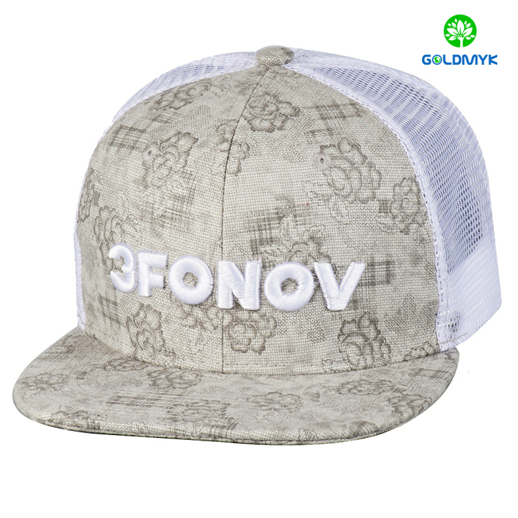 Wholesale plain color 3D embroidery 6 Panel Custom mesh Snapback cap 卸売無地 3D 刺繍 6 パネル カスタム メッシュ スナップバック キャップ