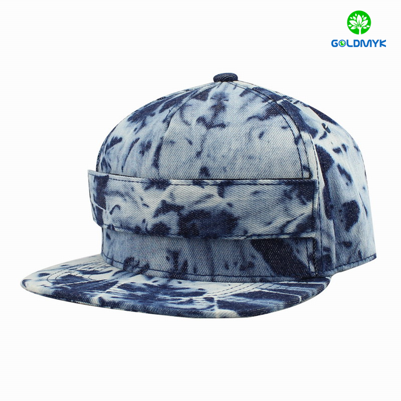 Faded Demin Blank Snapback Cap with special Design 特別なデザインの色褪せたデミン ブランク スナップバック キャップ