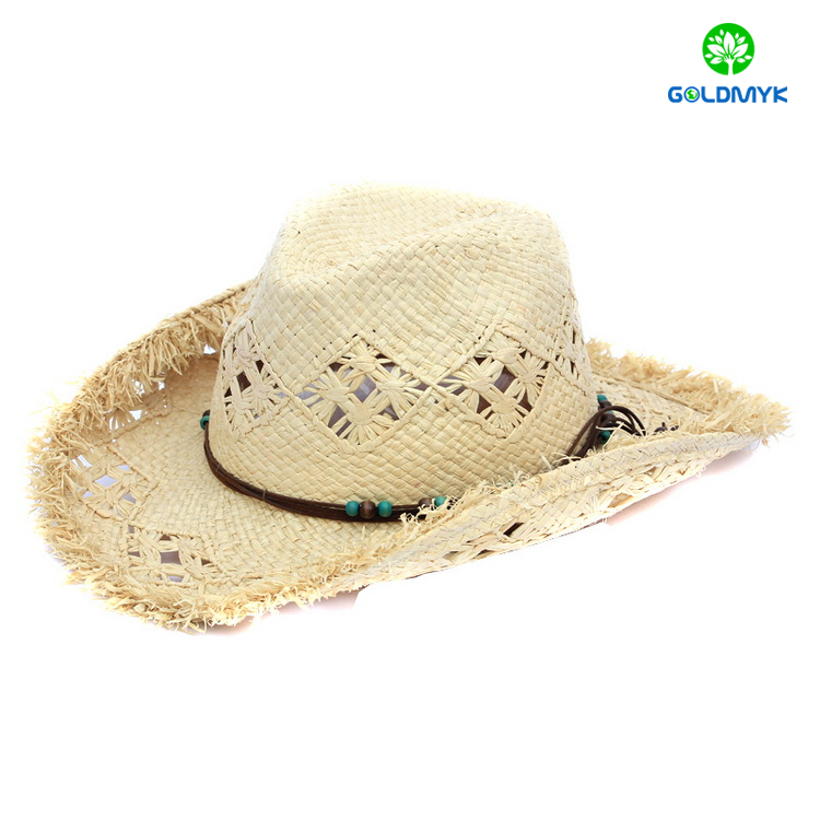 Handmade character raffia straw cowboy hats 手作りキャラクターラフィアストローカウボーイハット