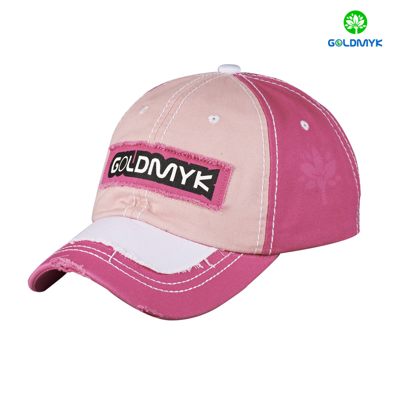 Custom 100% cotton washed 6 panel baseball cap カスタム 100% コットン ウォッシュド 6 パネル ベースボール キャップ