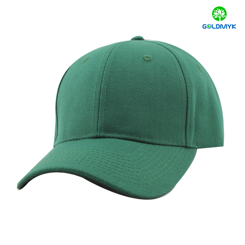 100% Acrylic baseball cap in dark green color ダークグリーン色のアクリル100%ベースボールキャップ
