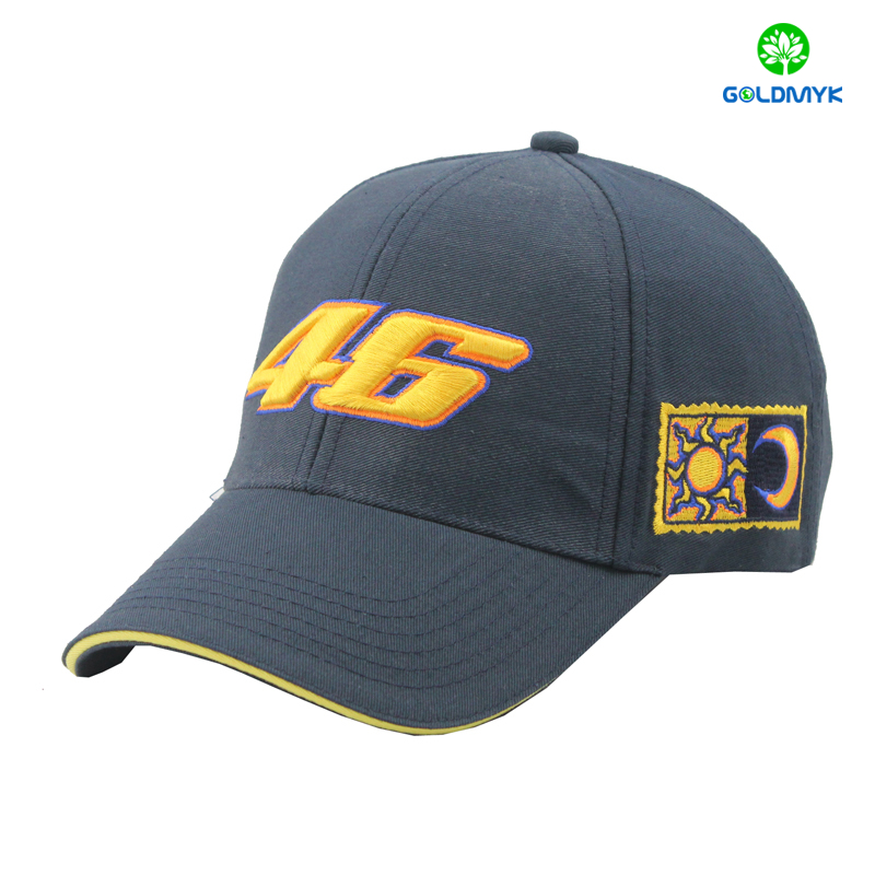 Six panel navy cotton sandwich baseball cap 6 パネル ネイビー コットン サンドイッチ ベースボール キャップ