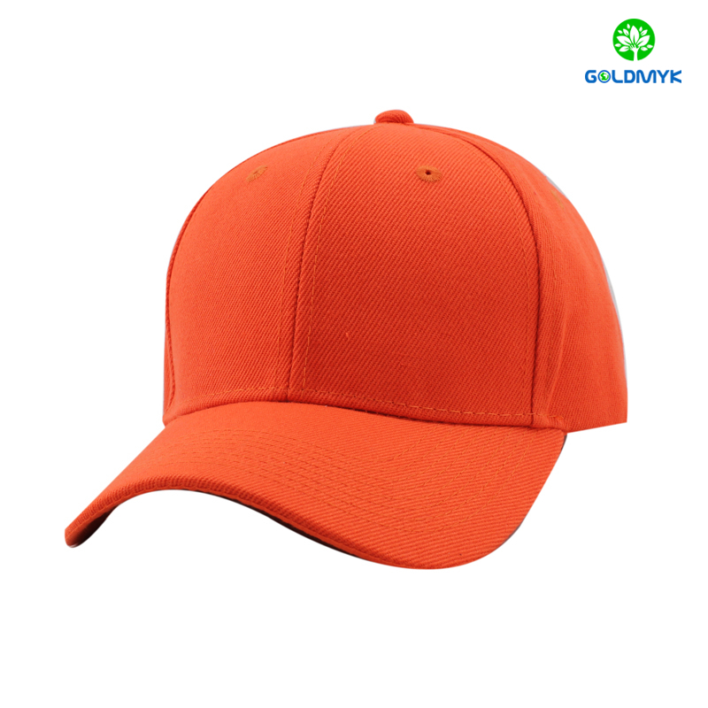 Bright orange acrylic six panel sports cap 明るいオレンジ色のアクリル 6 パネル スポーツ キャップ