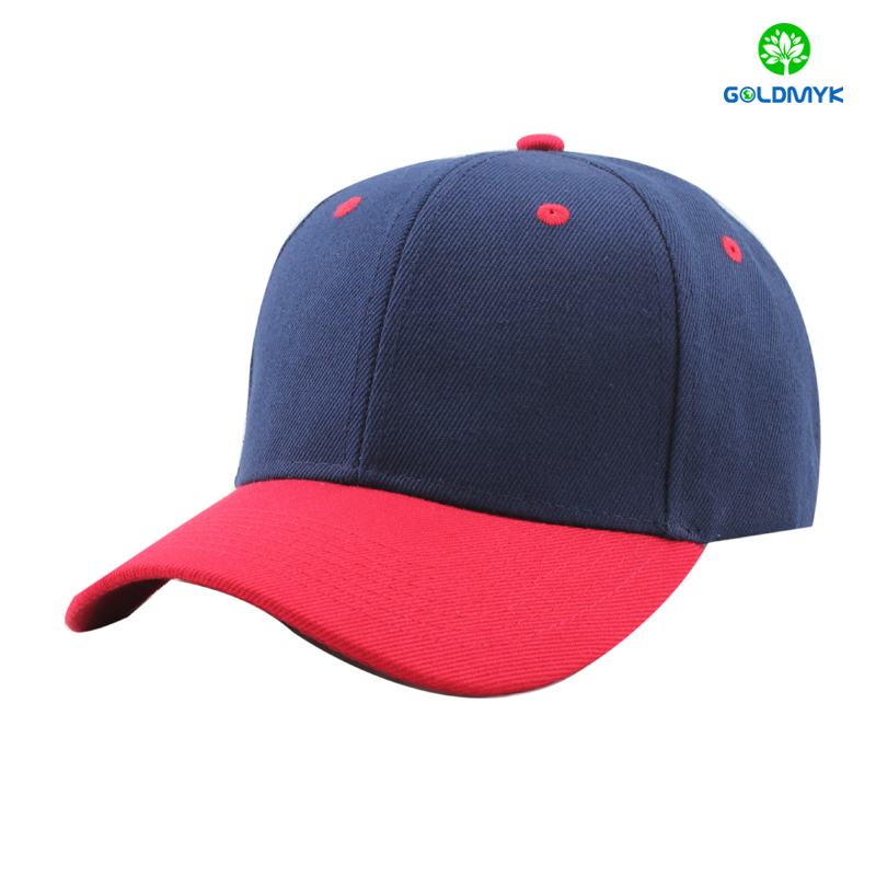 Navy blue and red acrylic blank baseball cap ネイビーブルーとレッドのアクリル製ブランクベースボールキャップ