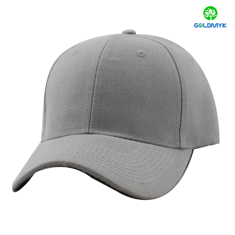 100% acrylic light grey baseball cap without logo アクリル100%のライトグレーベースボールキャップ、ロゴなし