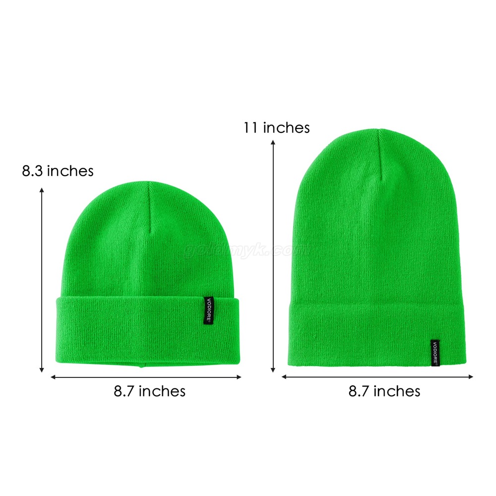 000803 bright green knitted hat 000803 明るいグリーンのニット帽