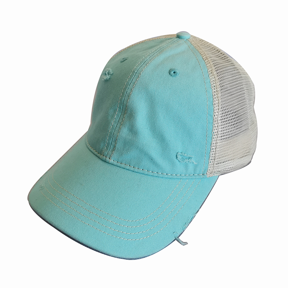 100% Cotton Blank Washed Mesh Cap  コットン100%のブランクウォッシュドメッシュキャップ