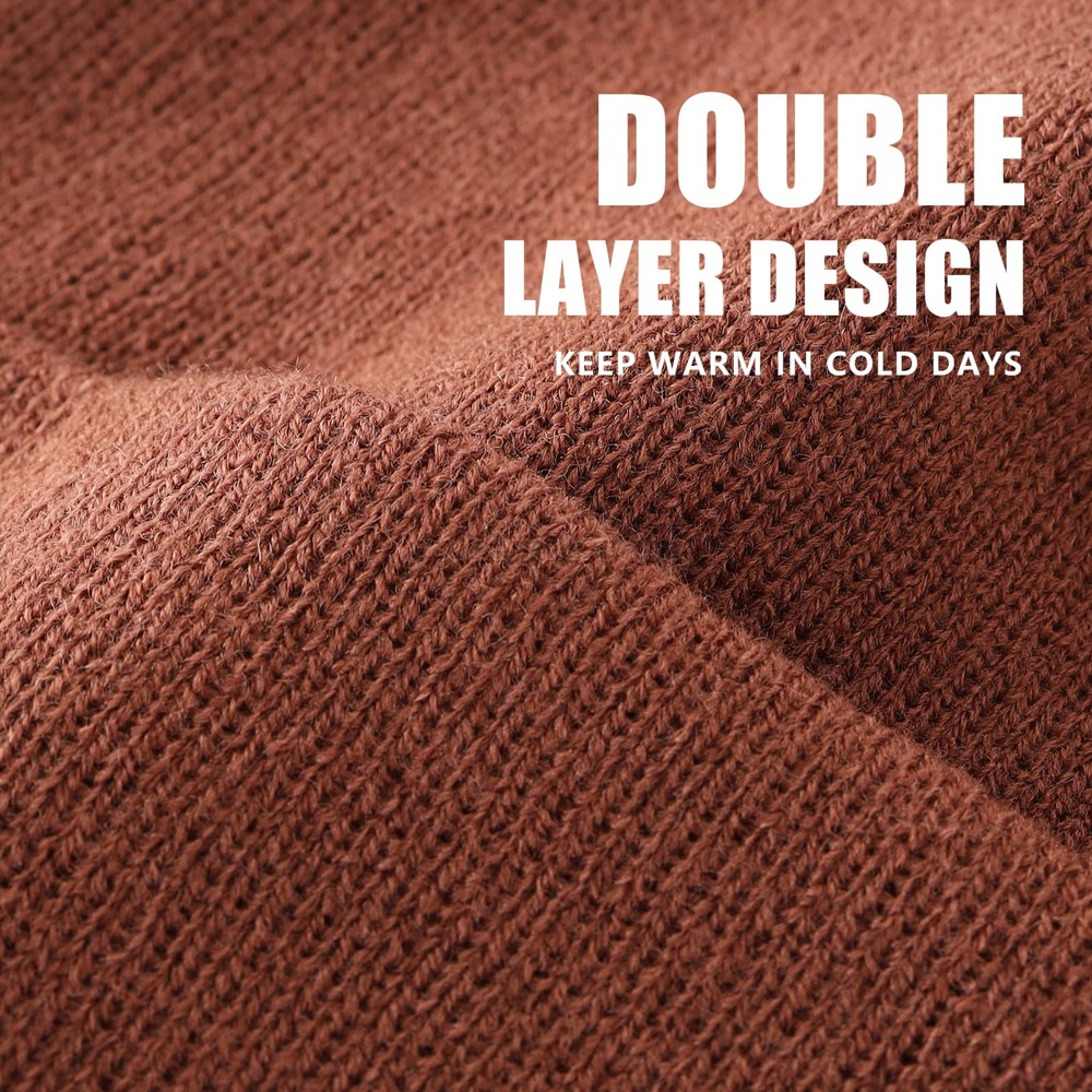 001208 brown knitted hat 001208 ブラウンニット帽