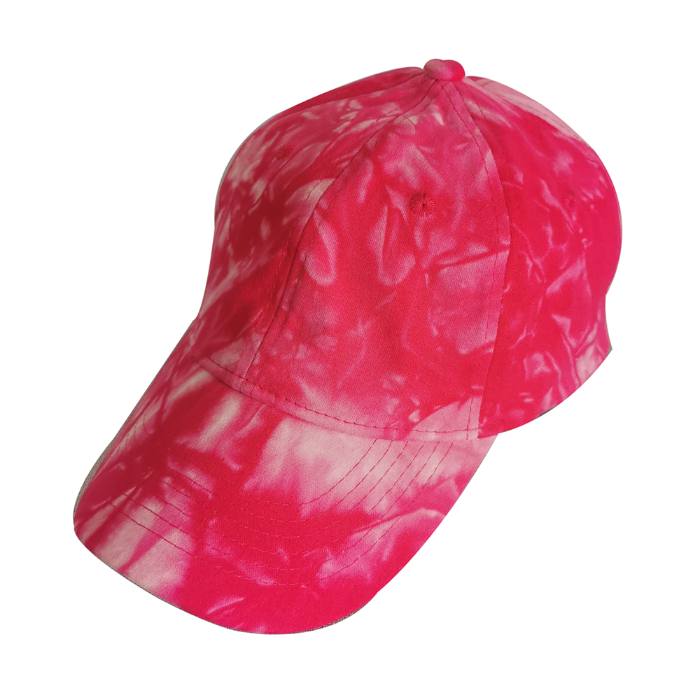 Wholesale 100% Cotton Tie-dye Washed 6 Panel Baseball Cap Hats  卸売綿 100% タイダイ洗浄 6 パネル野球帽帽子