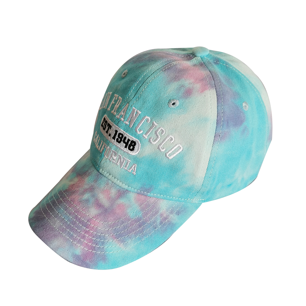 Good Quality Custom Made Tie Dye Embroidery 6 Panels Baseball Cap 良質のカスタムメイドの絞り染め刺繍6パネル野球帽