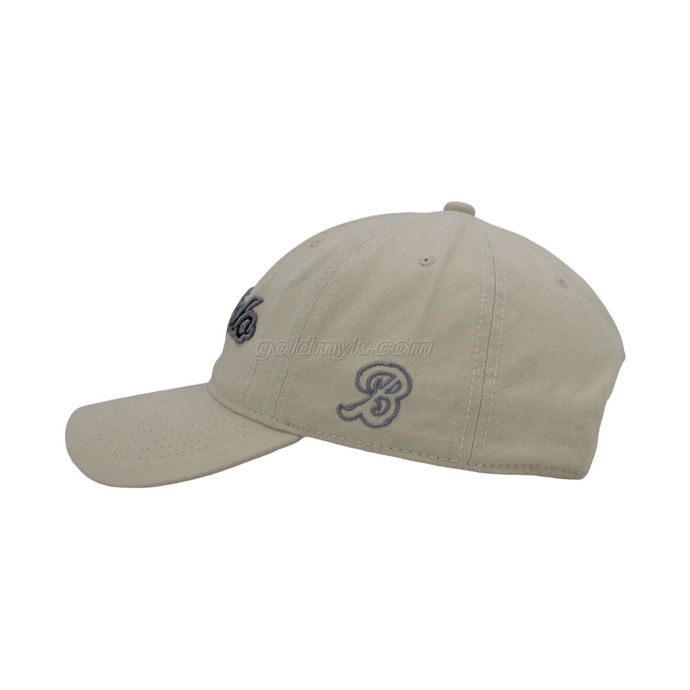 100％コットンファブリック野球キャップ手洗いの女性と男性の酸洗浄、パッチ刺繍、6パネルキャップ