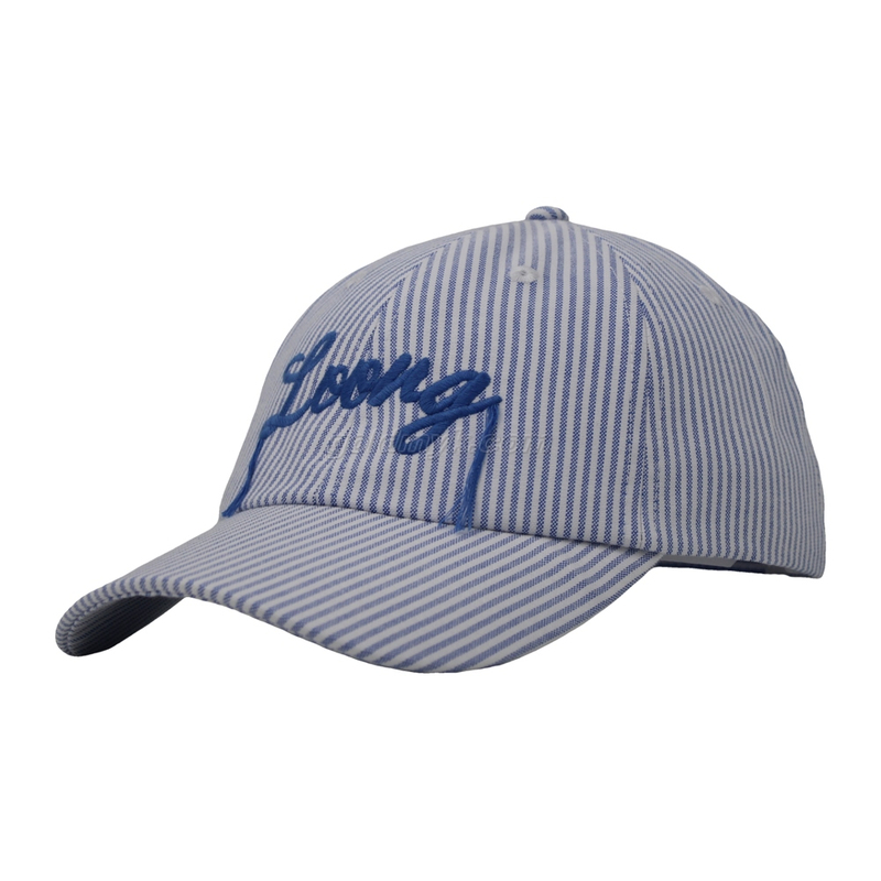 カスタムタッセル刺繍入りの新しいデザインストライプファブリック野球帽と帽子