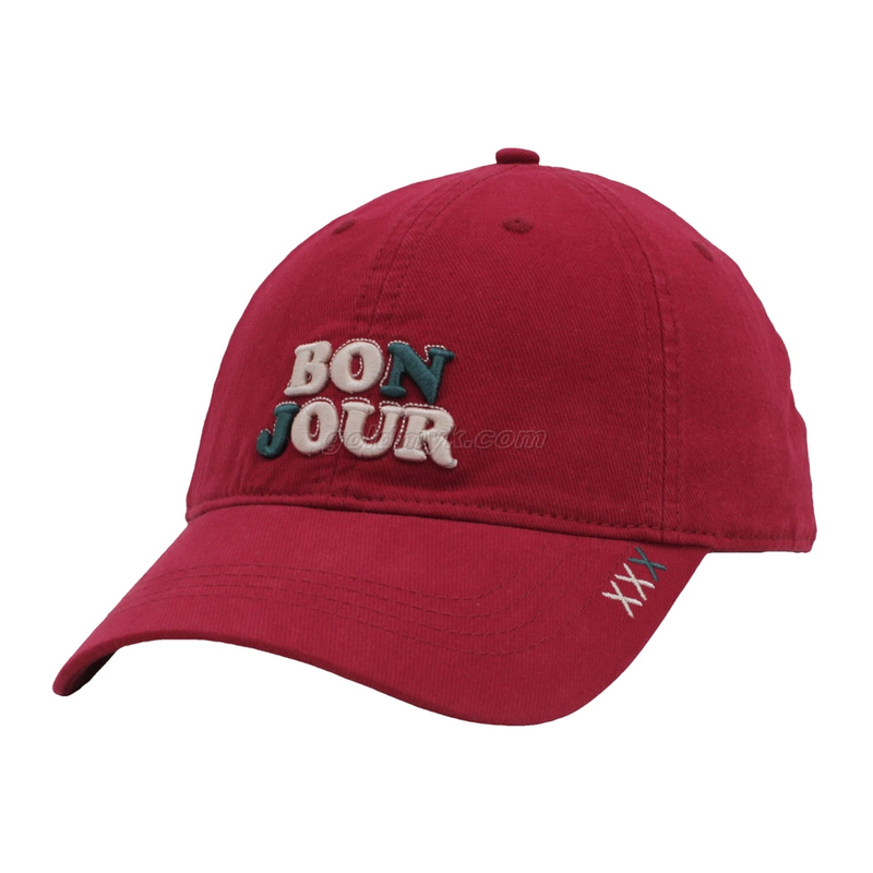 100％コットン野球帽ロープ3D女性と男性の刺繍カスタム刺繍6パネルキャップメタルバックルクロージャー