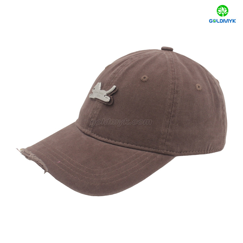 6パネルブラウンカスタム100％コットンツイルファブリックカスタムロゴ酸洗浄野球キャップハット女性と男性のカスタム刺繍ができます