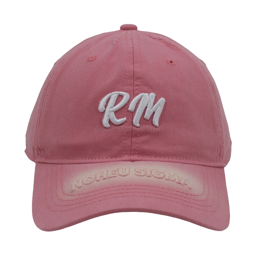 新しいスタイルとファッションピンクの女性ソフトコットン野球帽をカスタムロゴデザイン