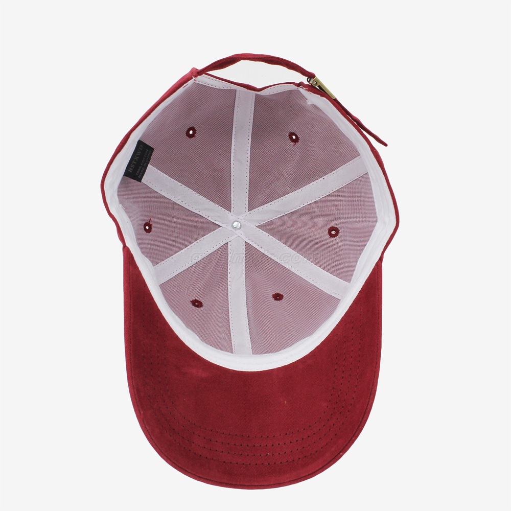 カスタム赤い野球帽 100% コットンツイル生地野球帽 3D プリントロゴ缶刺繍女性と男性