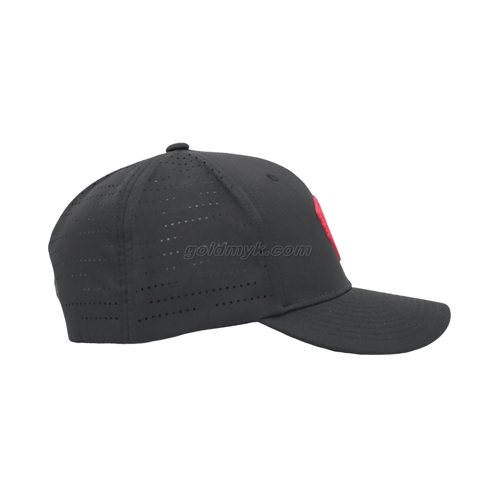 ホットセールフレックスフィットスタイルレーザーファブリックスポーツキャップと帽子付きロゴパッチ