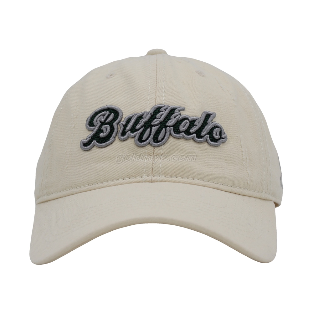 100％コットンファブリック野球キャップ手洗いの女性と男性の酸洗浄、パッチ刺繍、6パネルキャップ