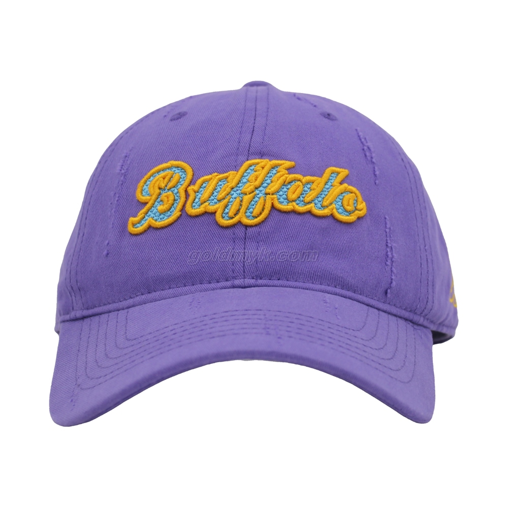 100％コットンファブリック野球キャップ手洗いの女性と男性の酸洗浄、パッチ刺繍、6パネルキャップ