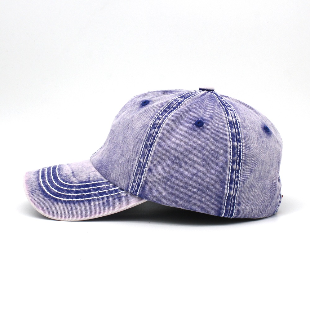 卸売ホットセール顔料洗浄非構造化ヘビーステッチ野球帽とカスタマイズされたロゴ付き帽子