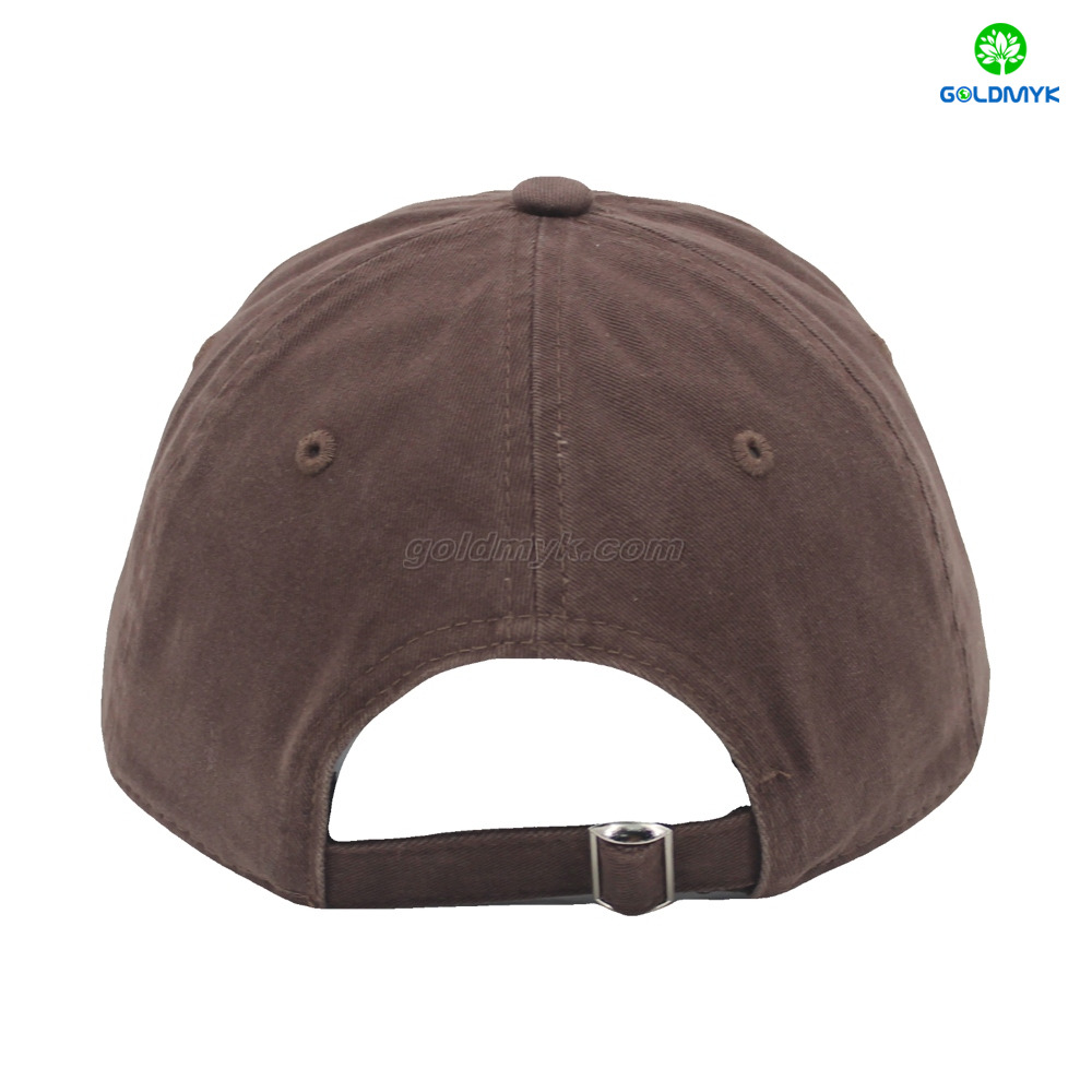 6パネルブラウンカスタム100％コットンツイルファブリックカスタムロゴ酸洗浄野球キャップハット女性と男性のカスタム刺繍ができます