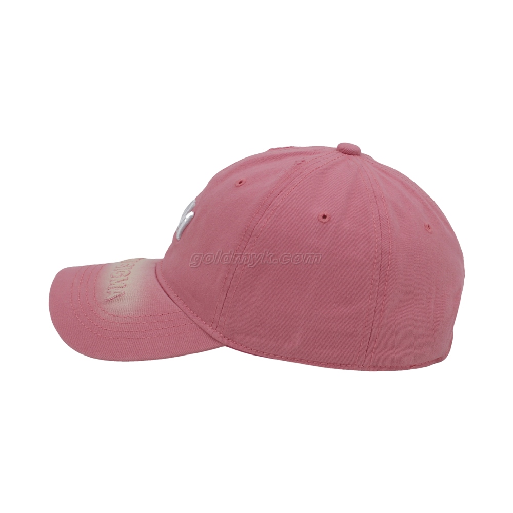 新しいスタイルとファッションピンクの女性ソフトコットン野球帽をカスタムロゴデザイン