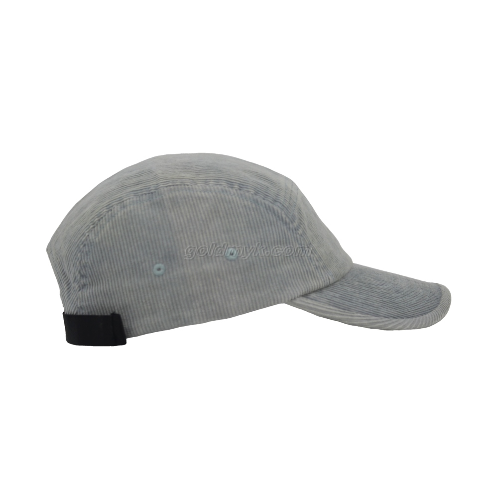 プロモーションカスタムコーデュロイファブリックファイブパネルスポーツキャップとセミカーブドピークの帽子
