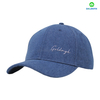 カスタム100％コットンツイルデニムネイビーブルー6パネル野球帽子帽子TPUロゴ女性男性刺繍ビジネスのためのスポーティデザイン