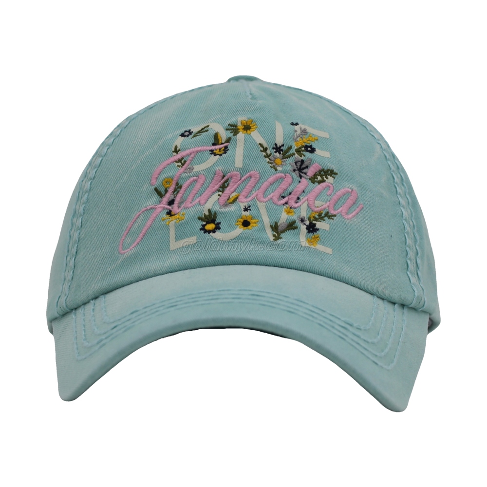 カスタム印刷と刺繍洗った綿のツイルの野球帽と帽子の重いステッチの帽子