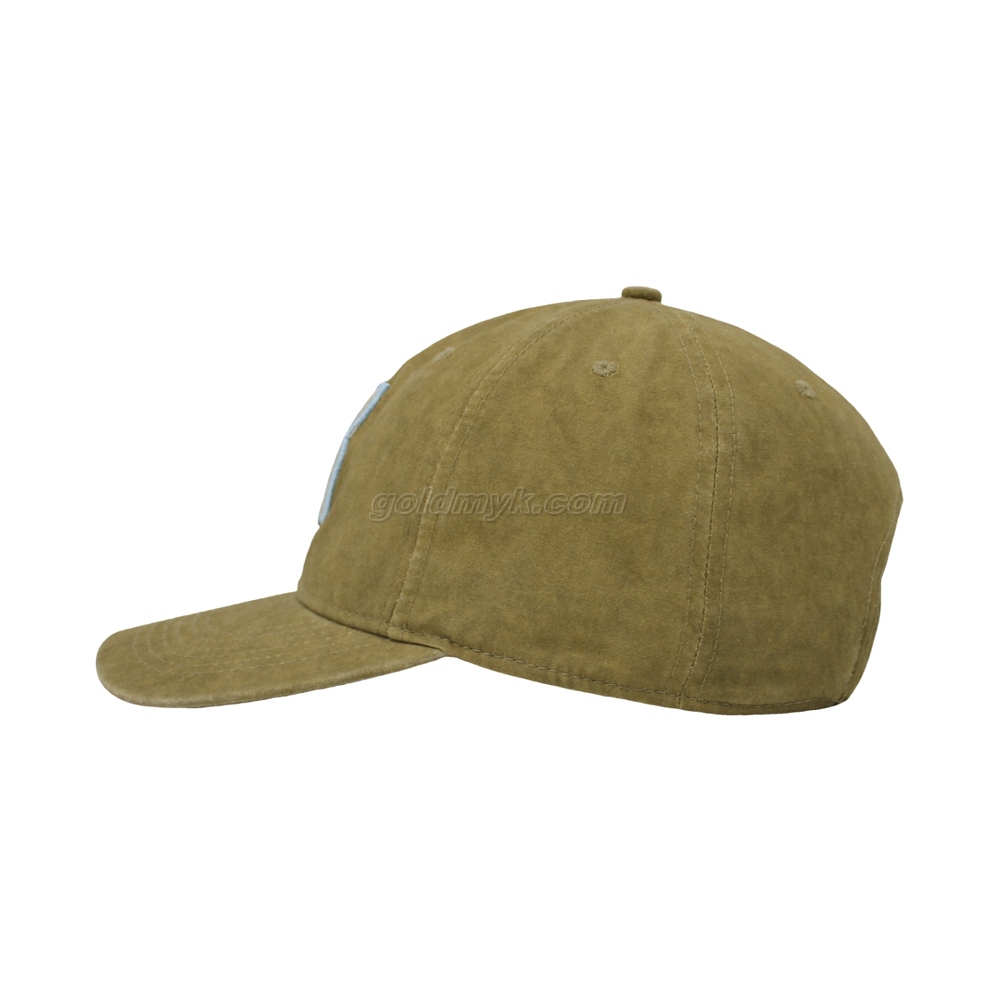 100％コットンファブリック野球キャップ手洗いの女性と男性の酸洗浄、パッチ刺繍、6パネルキャップ