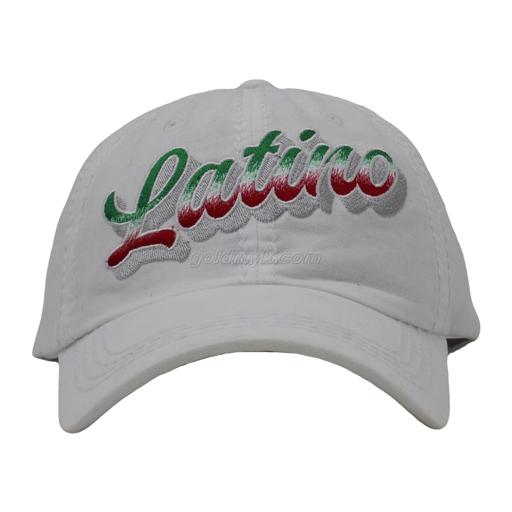 6 パネル 100% コットン ツイル構造化されていないベースボール キャップと帽子、ヘビーステッチとカスタム刺繍ロゴ付き