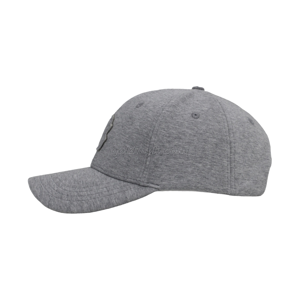 カスタムヘザーグレーカラーファブリックメランジュカラー構造化された野球帽と刺繍パッチ付きの帽子