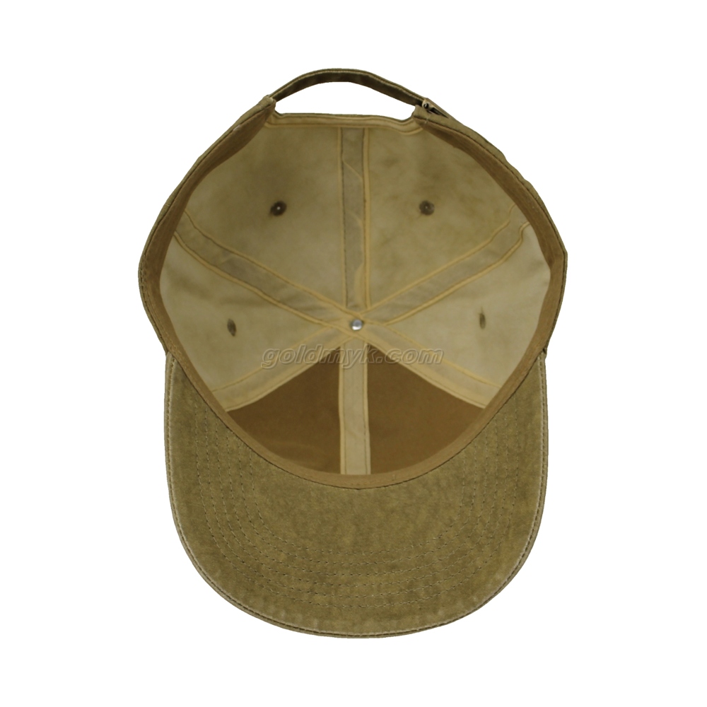 100％コットンファブリック野球キャップ手洗いの女性と男性の酸洗浄、パッチ刺繍、6パネルキャップ