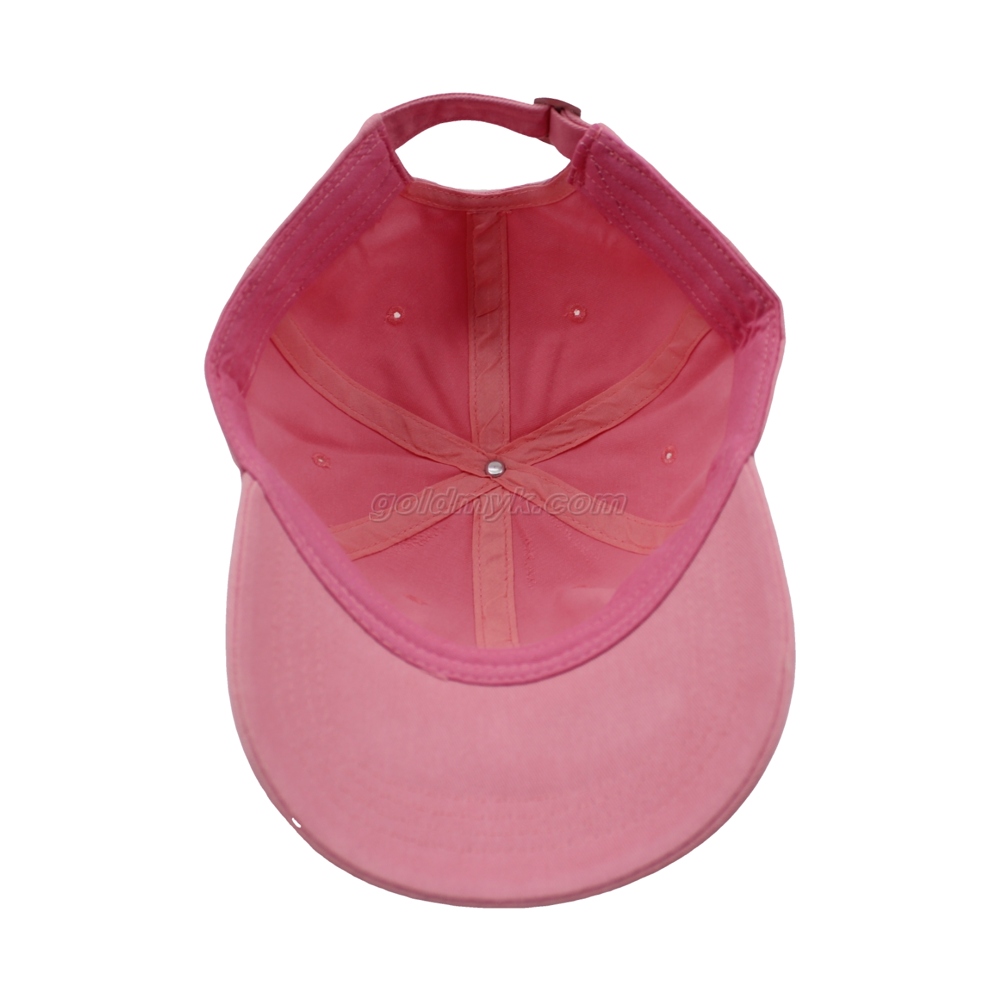 新しいスタイルとファッションピンクの女性ソフトコットン野球帽をカスタムロゴデザイン
