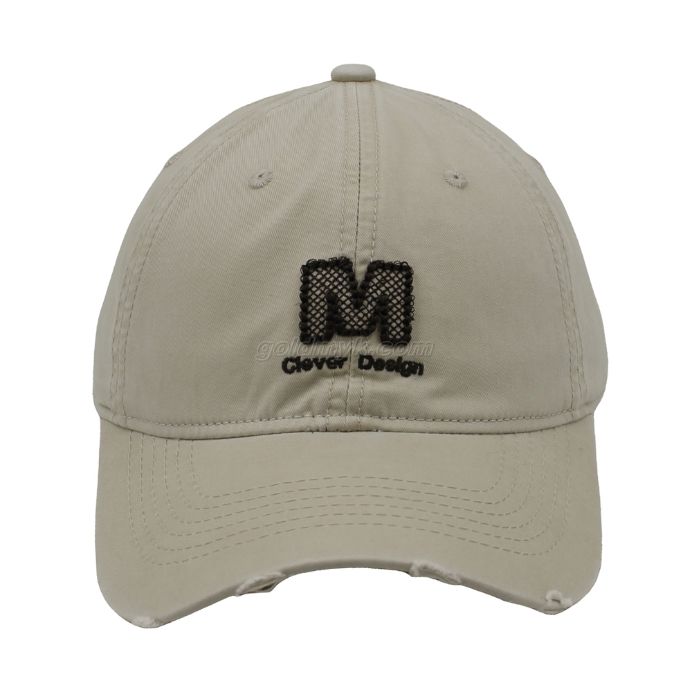 高品質の苦しめられた洗った綿野球帽とカスタム刺繍入りの帽子