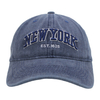 ヴィンテージウォッシュネイビーベースボールキャップ – 「NEW YORK」刺繍入りカジュアルハット